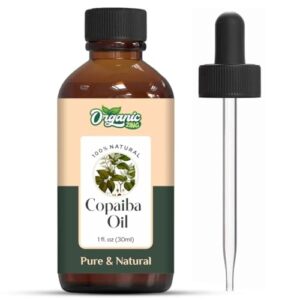 Organic Zing Copaiba (Copaifera officinalis) Oil | Pure & Natural Essential Oil for Skincare, Aroma and Diffusers- 30ml/1.01fl oz