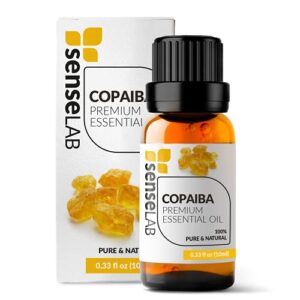 SenseLAB Copaiba Essential Oil - 100% Pure Extract Copaiba Oil Therapeutic Grade - for Diffuser and Humidifier - Skin Care Oil - Fragrance Massage Oil (10 ml)